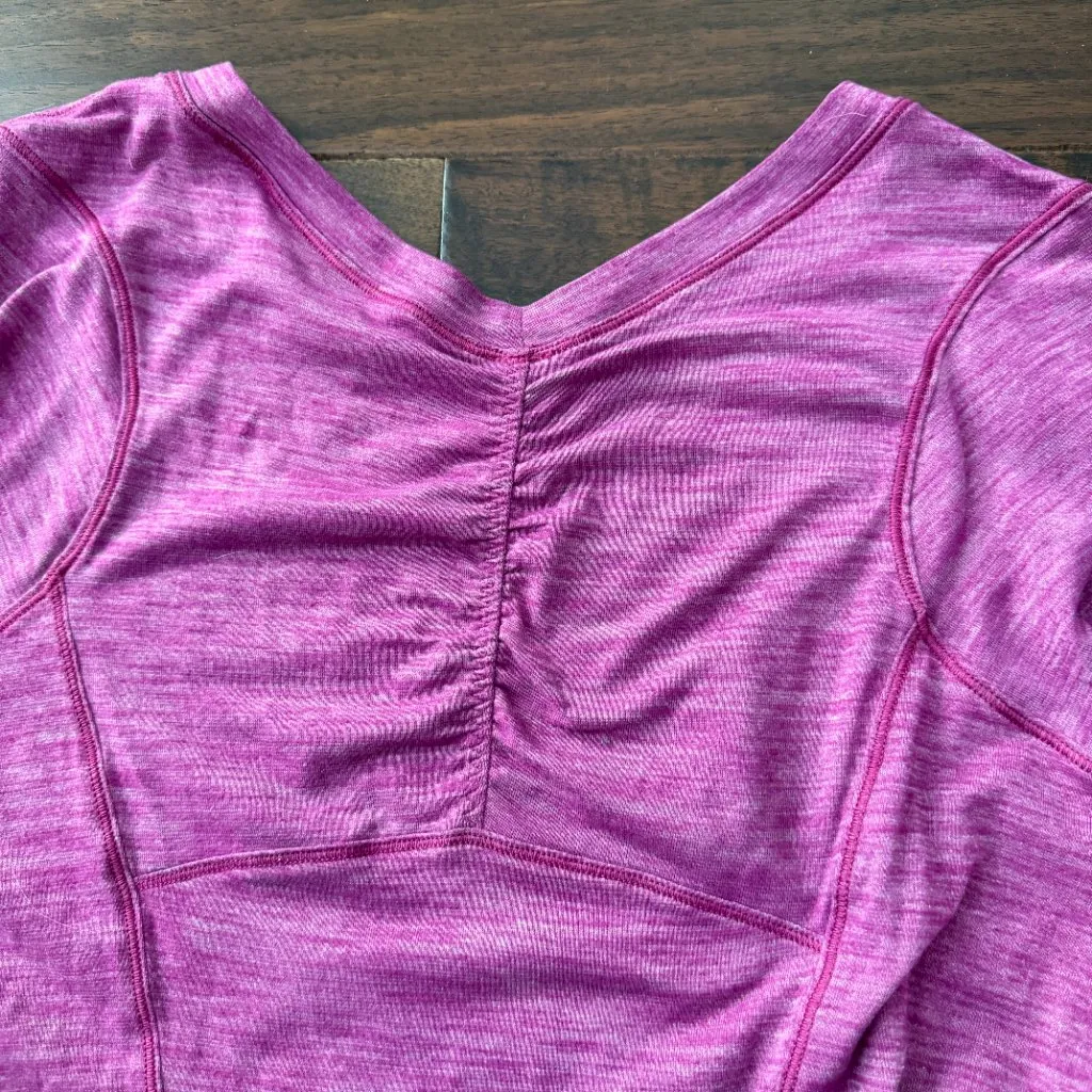 LULULEMON Heathered Raspberry Long Sleeve Running Top Long Sleeve Size 6 - Image 9