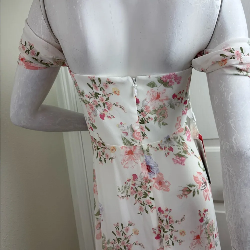 JJ’S HOUSE  Off the Shoulder Floor-Length Chiffon Bridesmaid Dress Size 22 #356 - Image 4