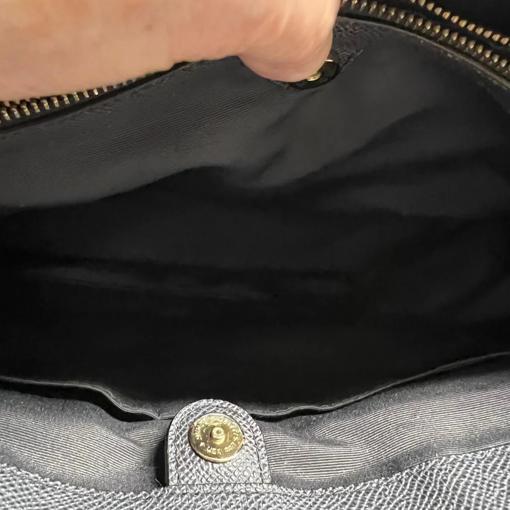 COACH F31474 Womens Black Cross Grain Leather Tote Bag 9.5X5X13.5 - Image 9