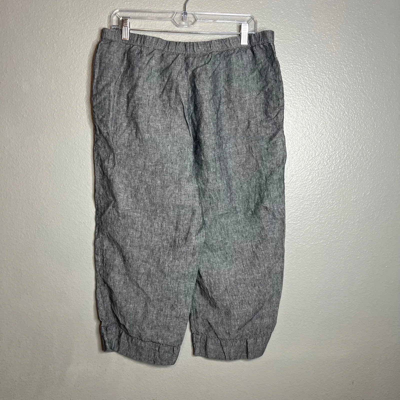 J.Jill Love Linen Cropped Pants Size MP Petite Gray‎ Pull On Casual Lightweight - Image 7