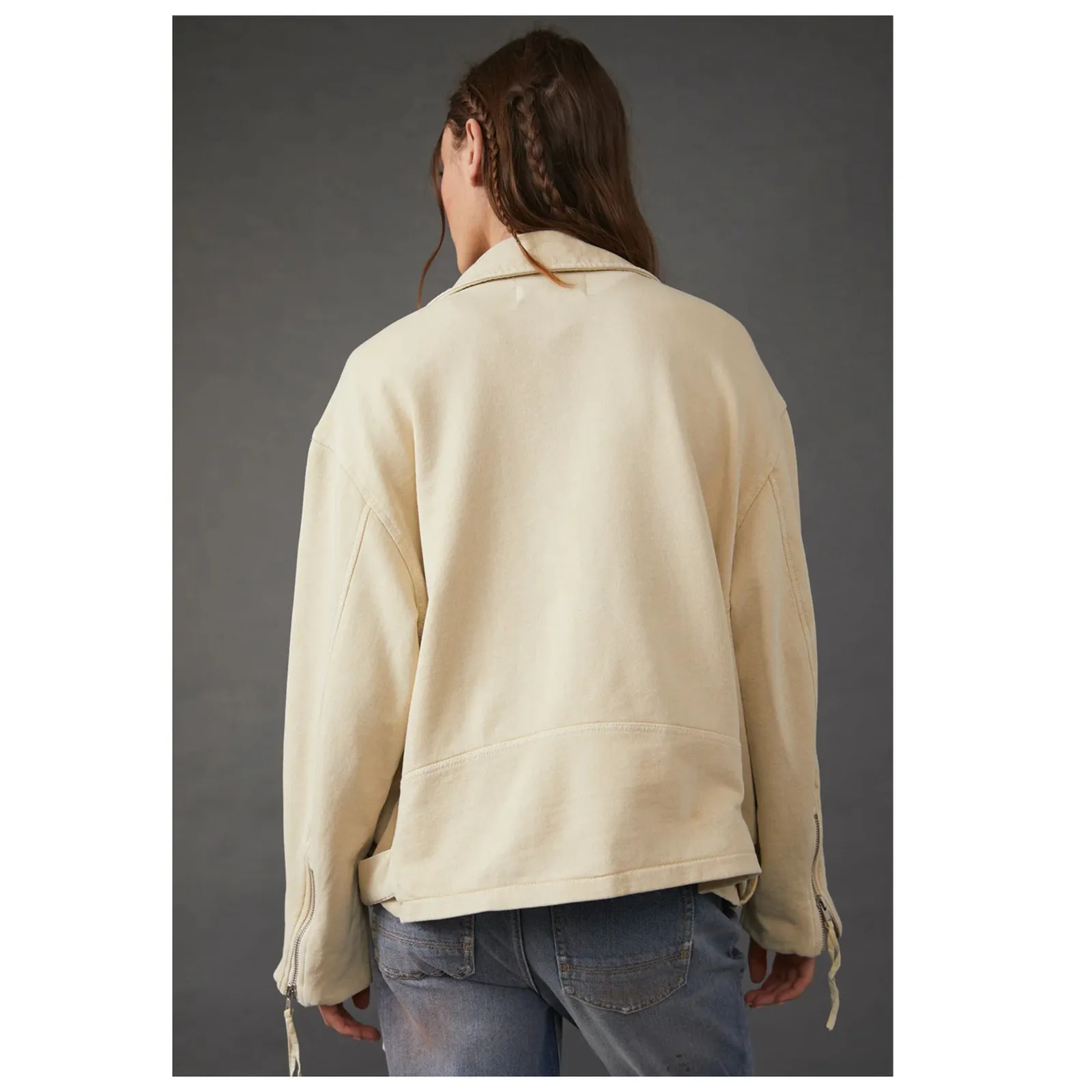 FREE PEOPLE Rebel Rebel Cotton Moto Jacket Size XS - Image 3