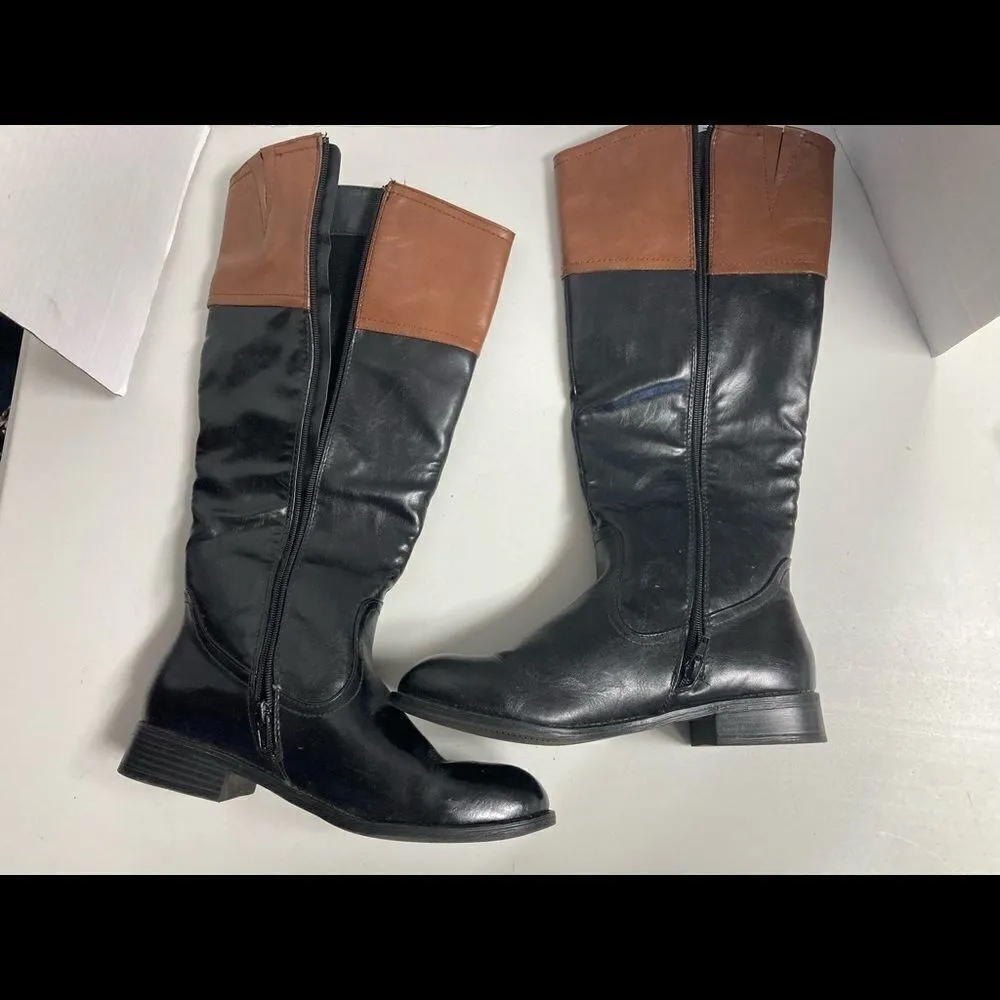 IT’S OK, Women’s Riding Boots, Black & Brown, Size, 9M, All Man Made Materials Size 9 - Image 3