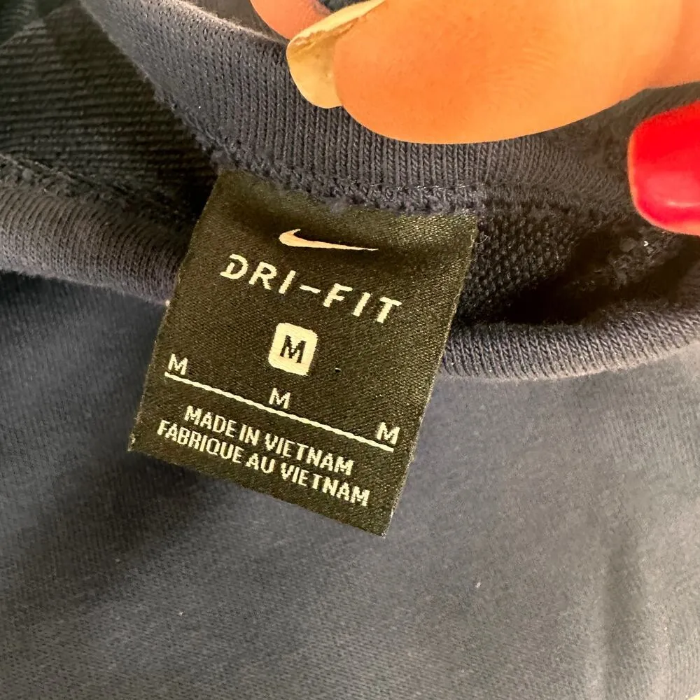 Nike Women's Navy Dri-Fit Open Back Training Top Size Medium - Image 2