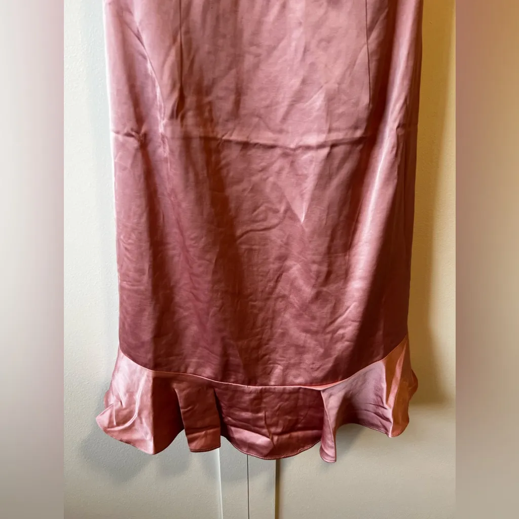 ASTR The Label Marla Flutter Strap Satin Mini Dress NWOT‎ Pink Rose Size L - Image 4