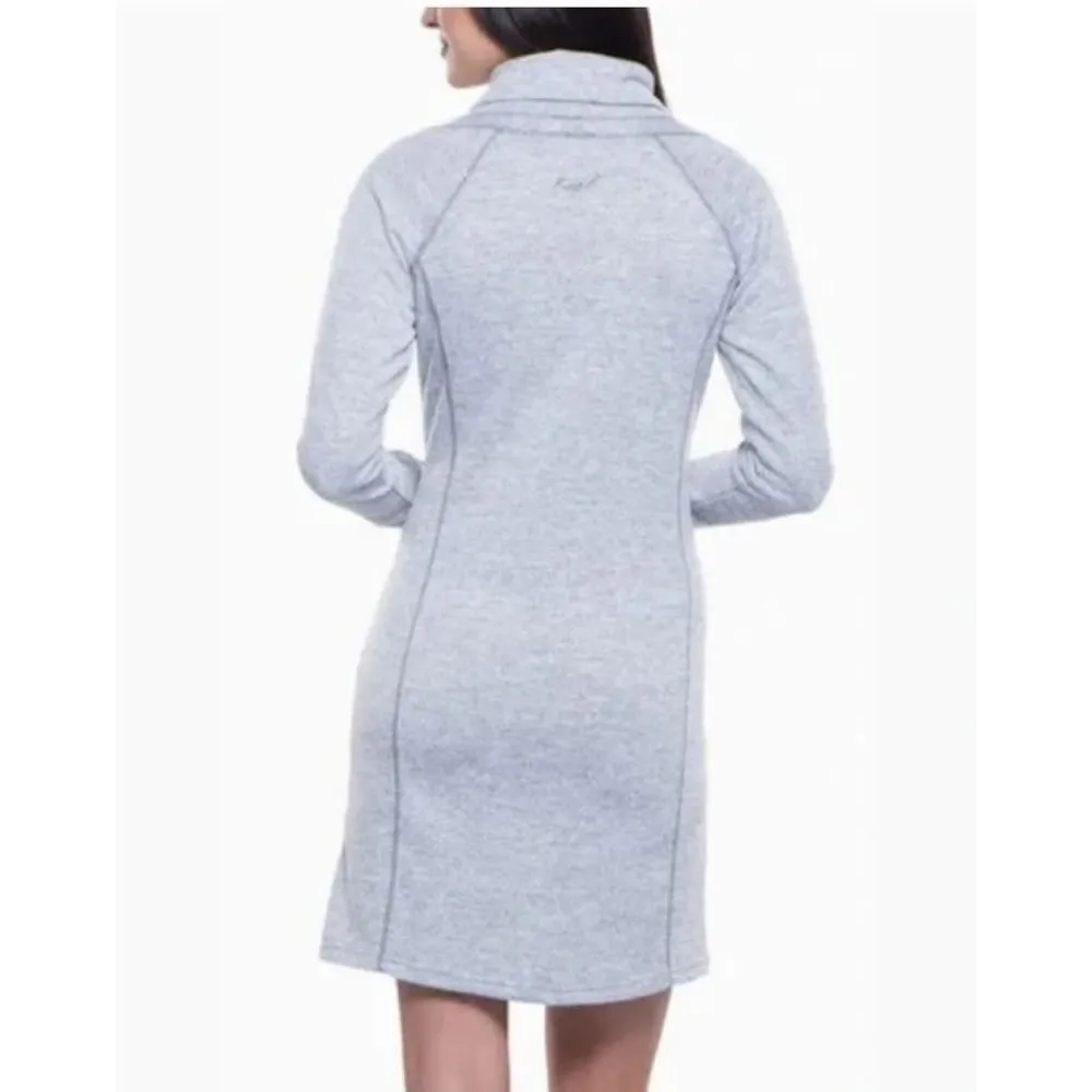 KUHL Lea Heathered Ash Gray Knit Long Sleeve Dress Size Small - Image 3