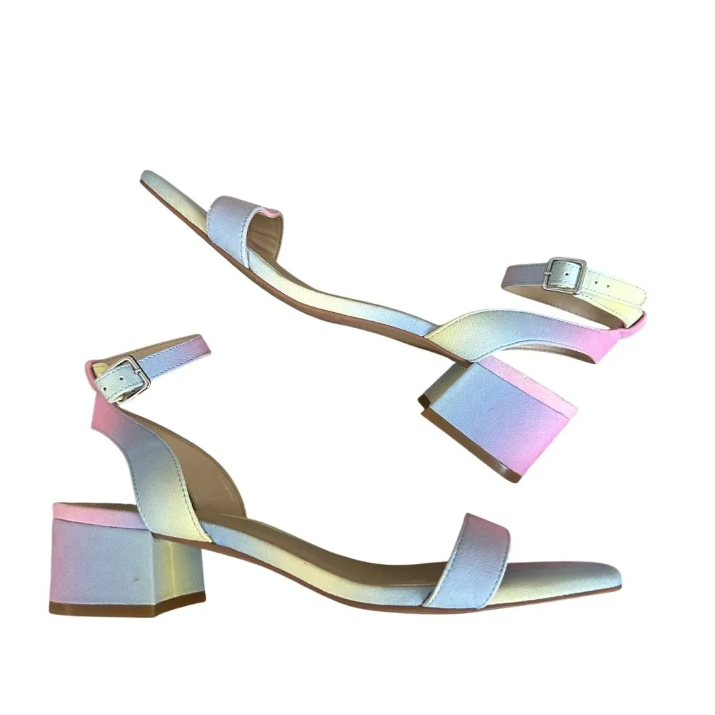 VINCE CAMUTO Pastel Ombré Kitten Heels Sandals Size 8.5 - Image 3