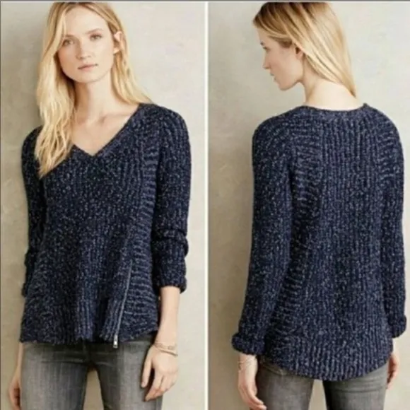 MOTH Chunky Wool Blend Sweater Blue - Image 2
