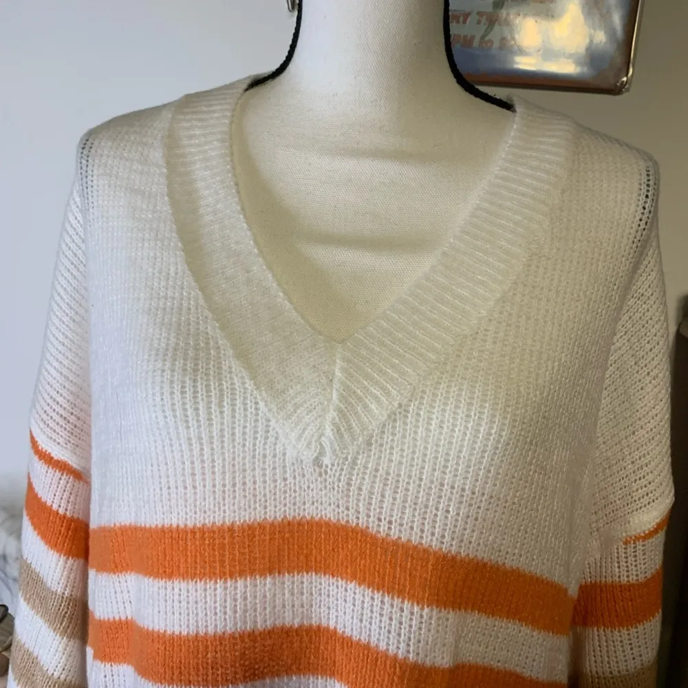 Suzanne Betro Orange Green Brown Sweater - Image 7
