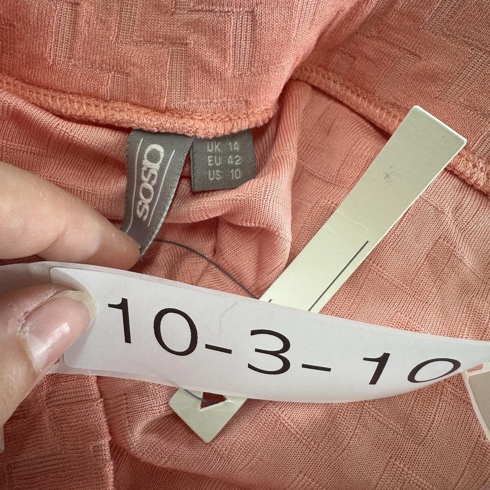 ASOS Mini Skirt Womens US 8 Pink Textured Zip Front Ring Pull‎ Modern Stretchy - Image 3