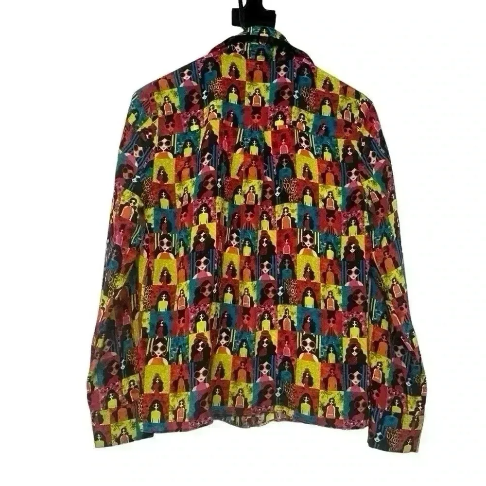 Alice + Olivia Willa Silk Button Up Blouse XS - Image 11