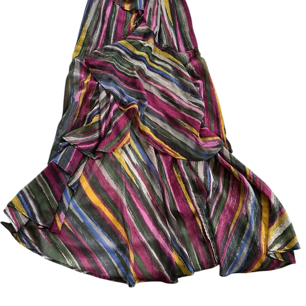 MICHAEL COSTELLO x REVOLVE Atienne High Low Maxi Dress w/ Train in Multi Size M - Image 5