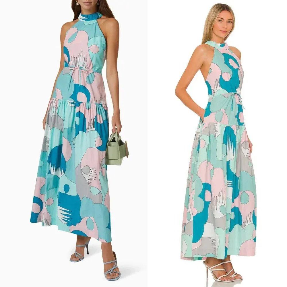 Free People SWF Highneck Cross Back Midi Dress Size Small $399 - Image 13