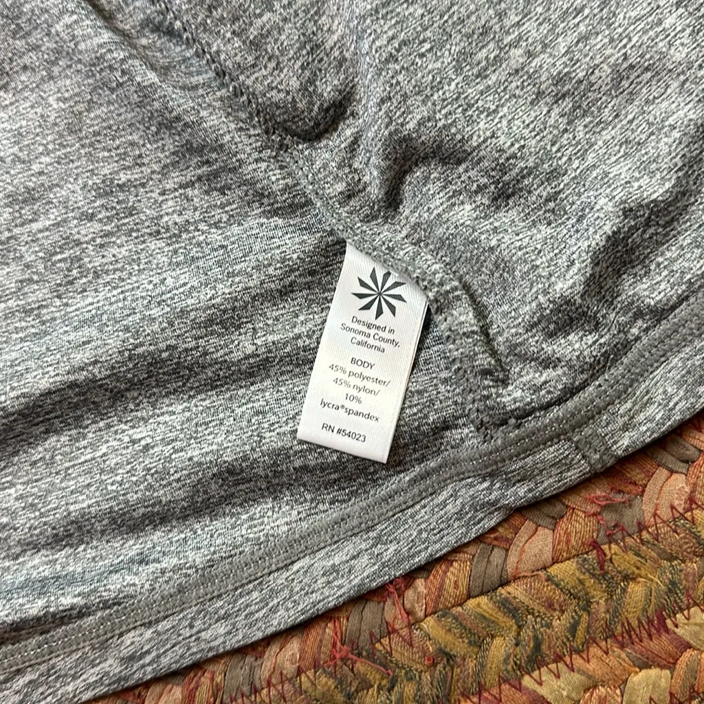 ATHLETA HEATHERED GREY HOODED ZIP UP JACKET - Image 2