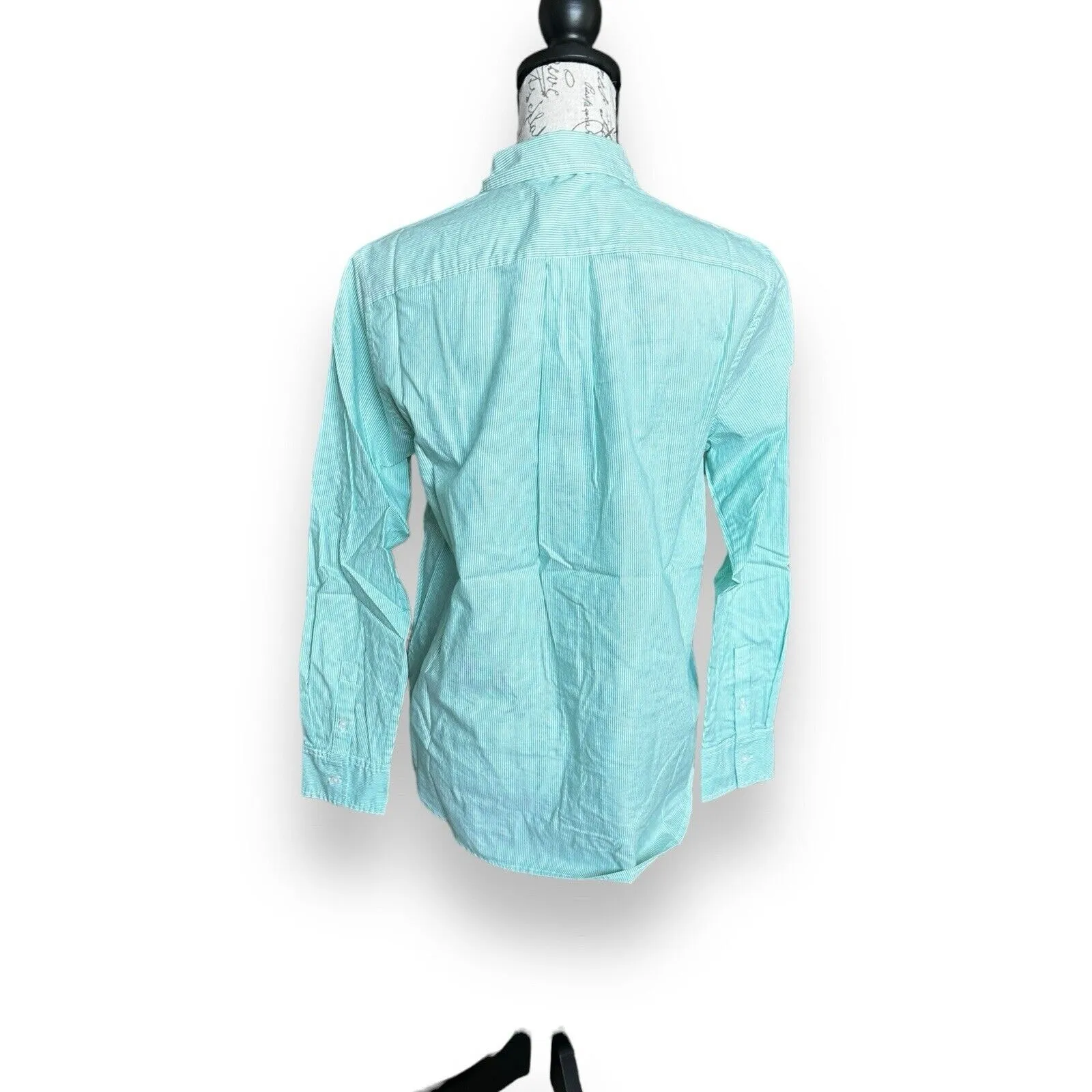 Everlane Mint Green Striped Button Down Oxford Shirt - Image 2