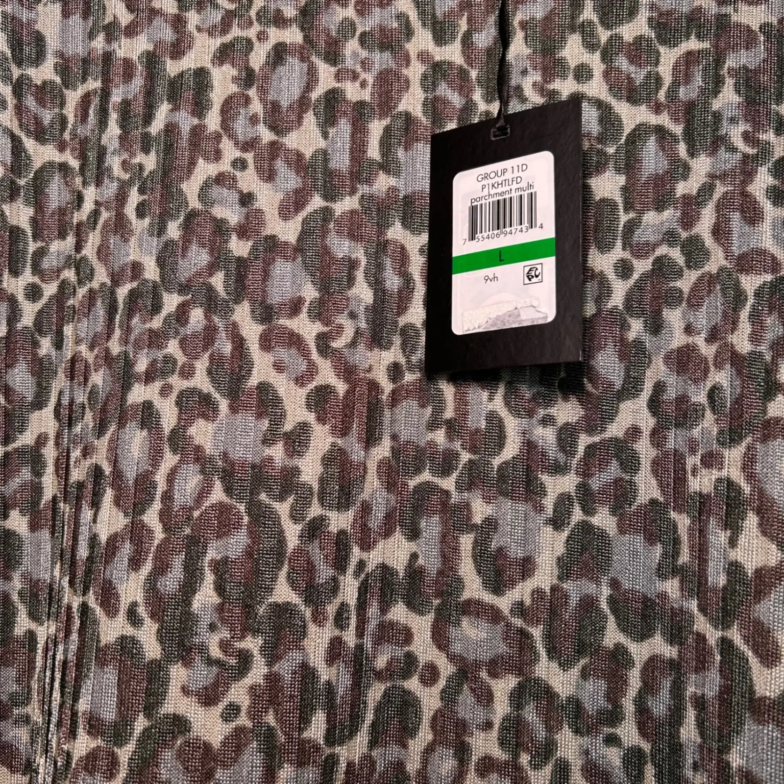 NWT DKNY Multicolor Animal Leopard Print Long Sleeve Top Women's Large‎ Career - Image 2