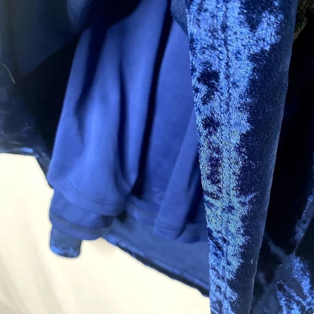 Charming Charlie Floral Applique Crushed Velvet Cami Tank Top Blue Green Large - Image 10