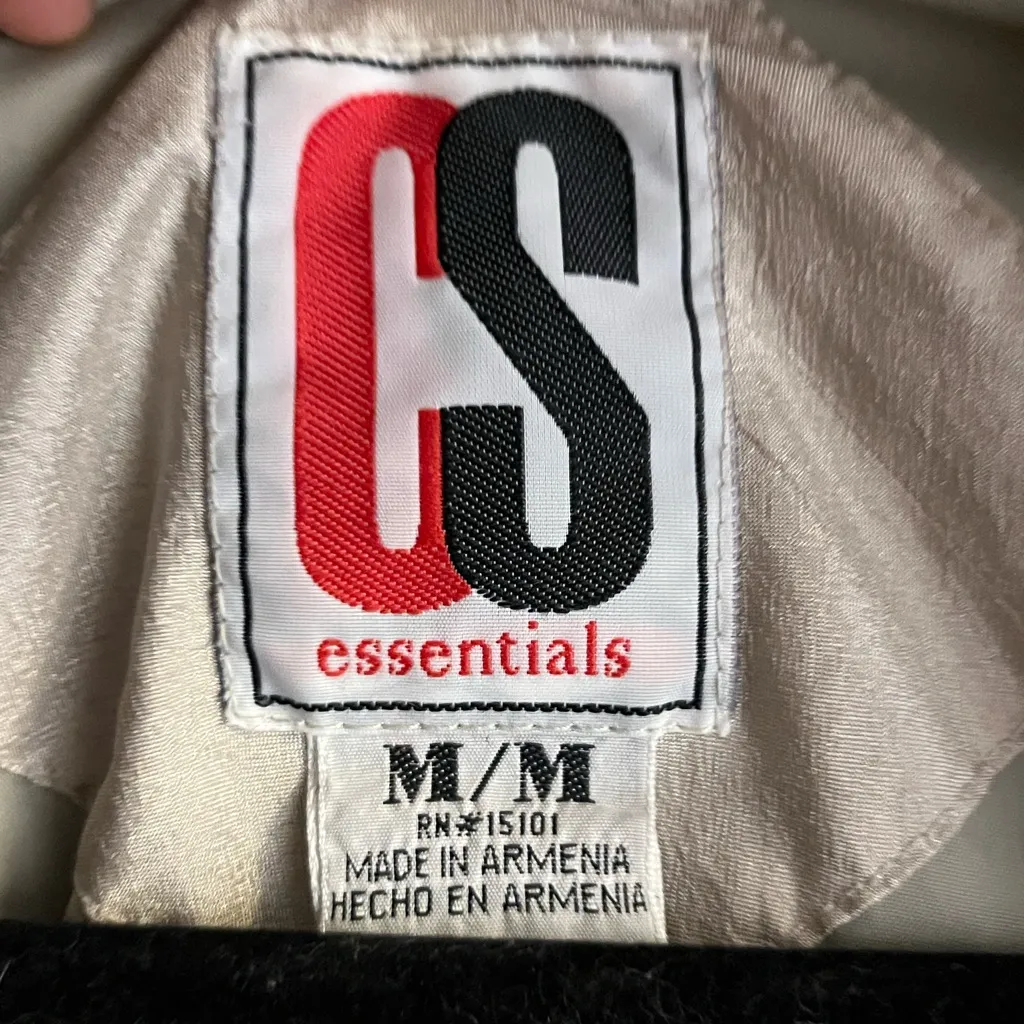 CS Essentials Vintage Tan Utility Jacket Black Size M - Image 2