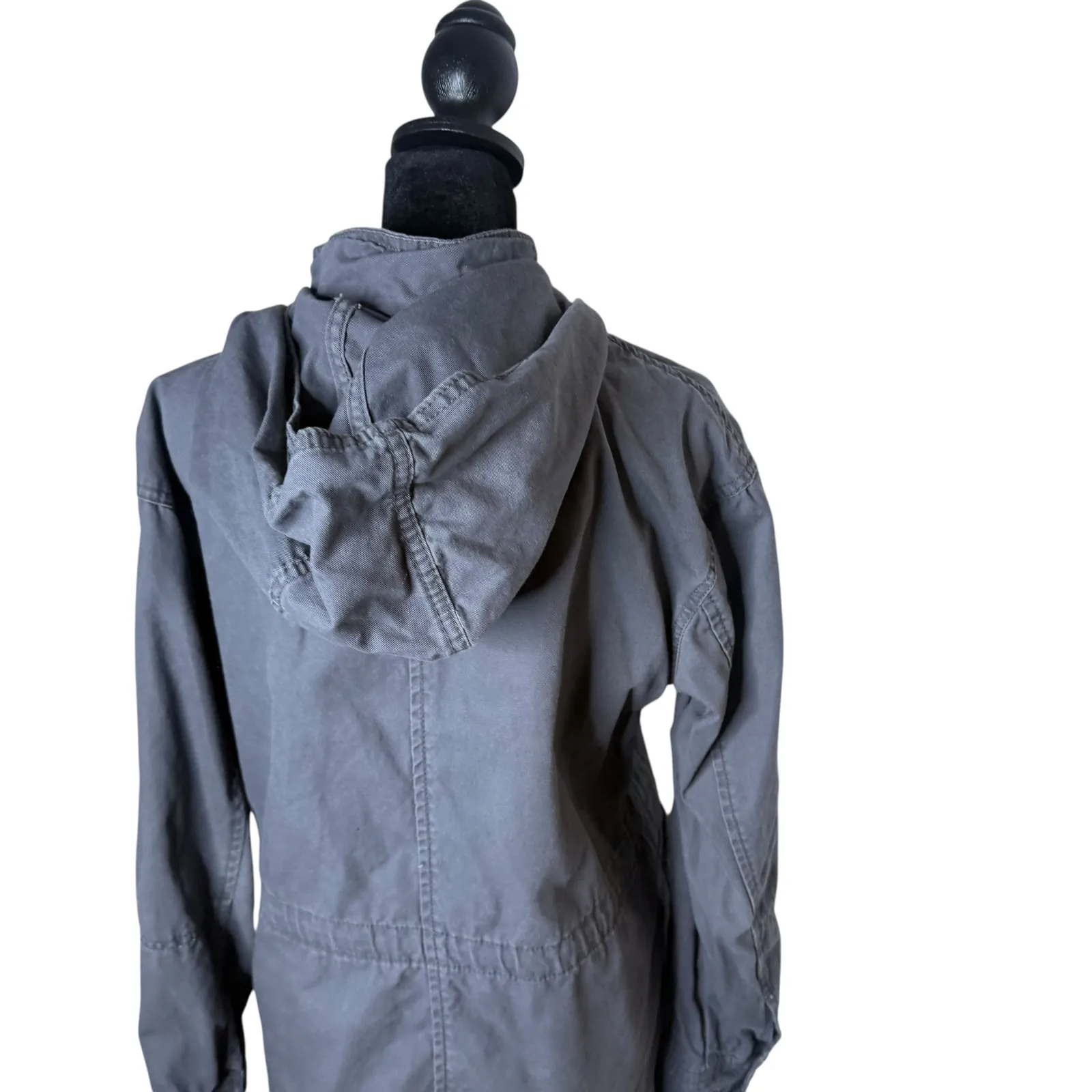 Universal Thread Utility‎ Field Hooded Jacket Women Size S Gray Distressed Gorp - Image 3