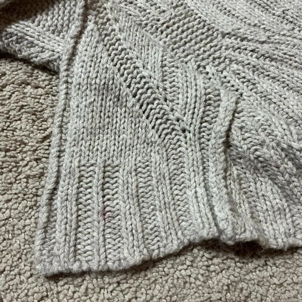 CABI Beige Wool Cable Knit Open Front Long Sleeveless Cardigan Vest Sweater XS - Image 6