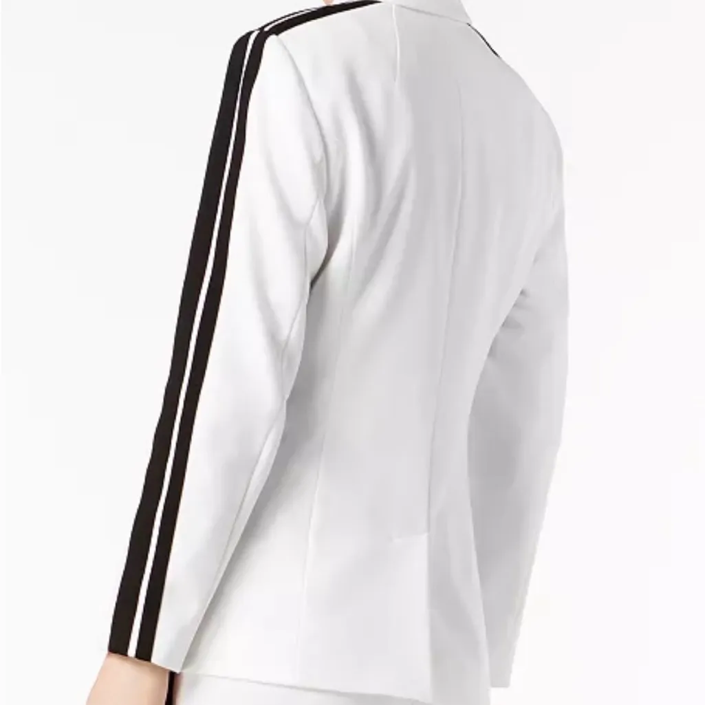 INC International Concepts White Blazer with Black Trim Size M - Image 3