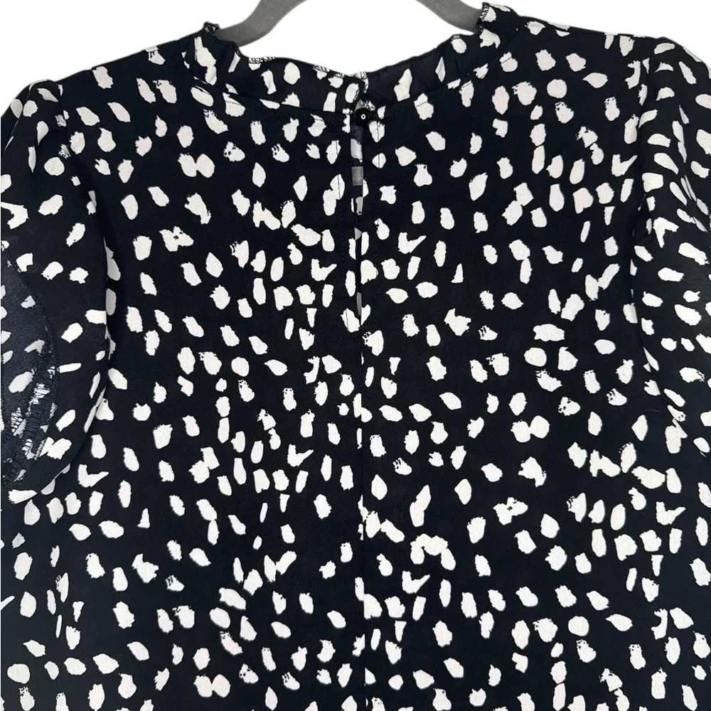 Women’s Casual Floral Print Cap Sleeve Ruffle Neck Loose Babydoll Shirt - Image 9