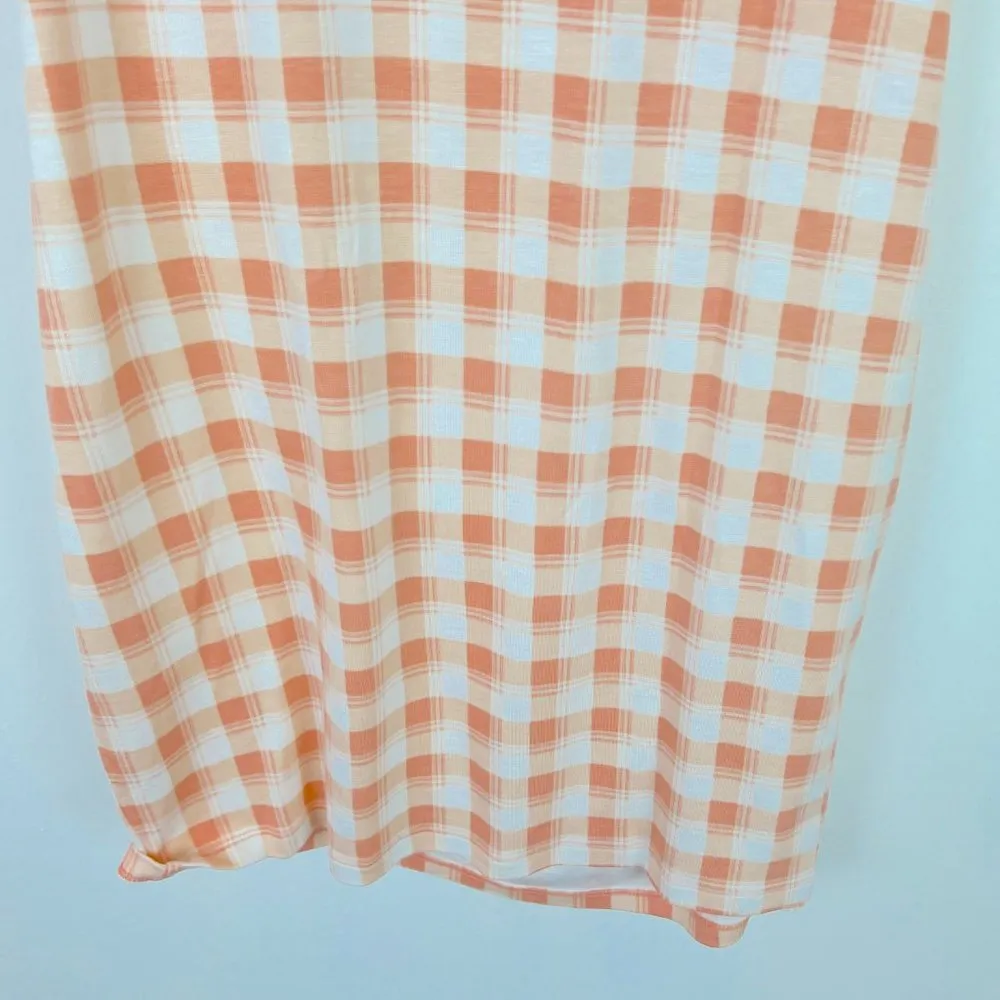 NWT Stitch Fix 41 Hawthorn Brigitte Knit Dress Peach Gingham Size Large L NEW - Image 13