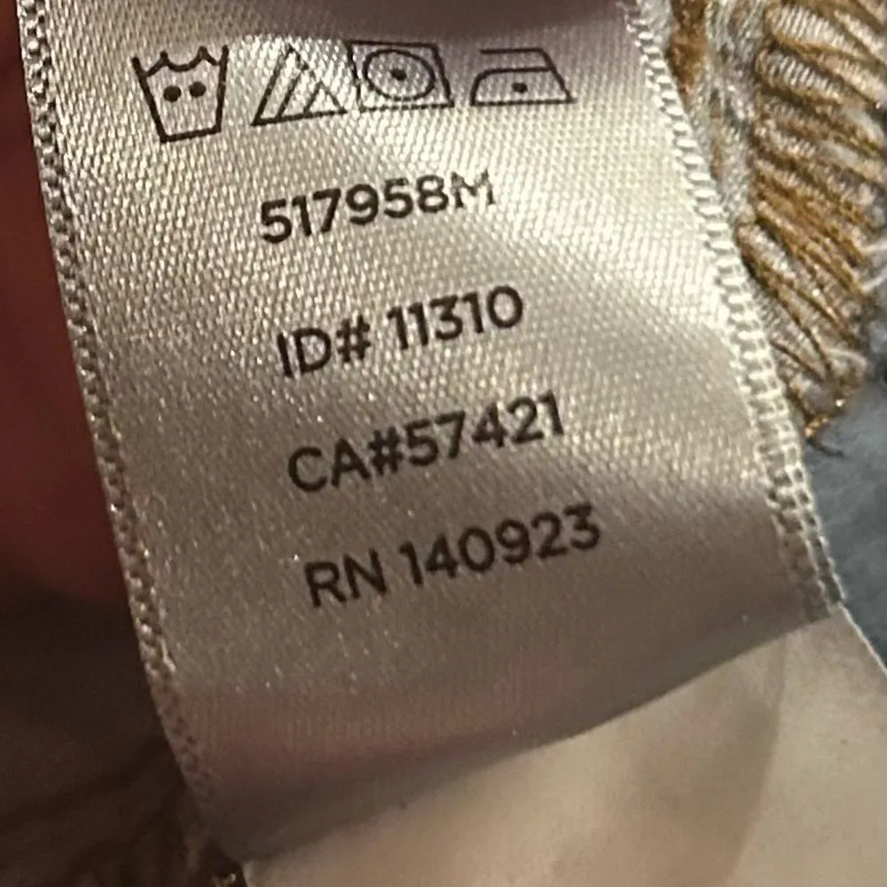 Loft Slim Pockets Dark Wash Tie Waist Raw Hem Jeans Size 30 - Image 5