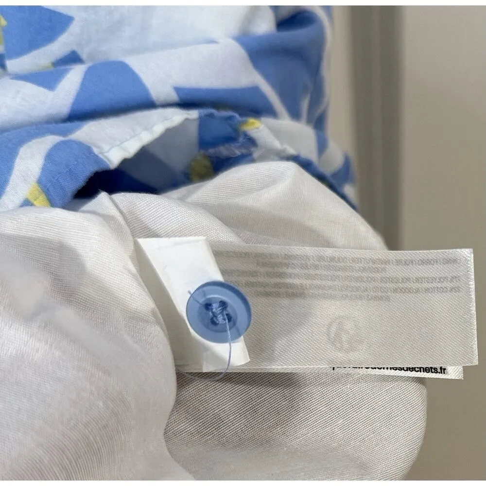 Primark Floral Button-Front Fit & Flare Dress Women’s 10 Blue White Yellow - Image 9