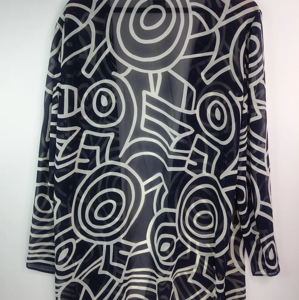 Leslie Fay 18 Black Creme Sheer Duster Plus - Image 3