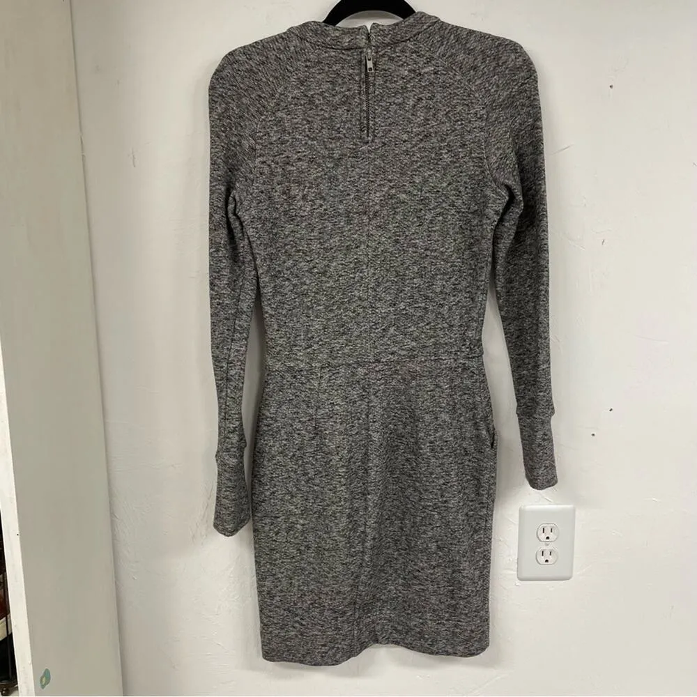 Etoile Isabel Marant Grey Marled Knit Long Sleeve Mini Dress Womens 2 Preppy - Image 9