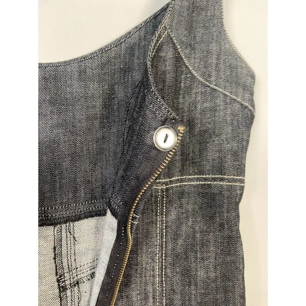 Boom‎ Boom Jeans Gray Denim Dress Grunge Punk Bodycon Y2K Goth Size Medium M - Image 6