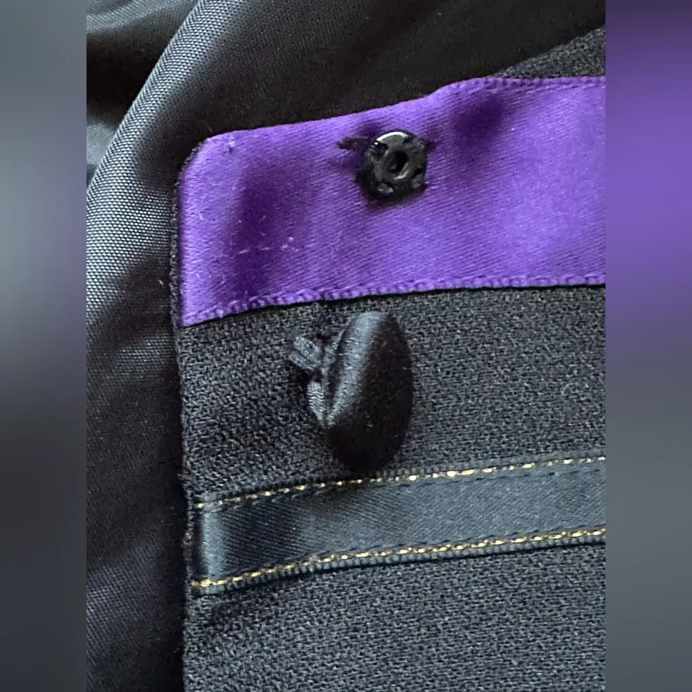 Talbots Ribbon Black Stripes Blazer Gold Trim 4 button 1st Button Is lose SZ 6P - Image 9