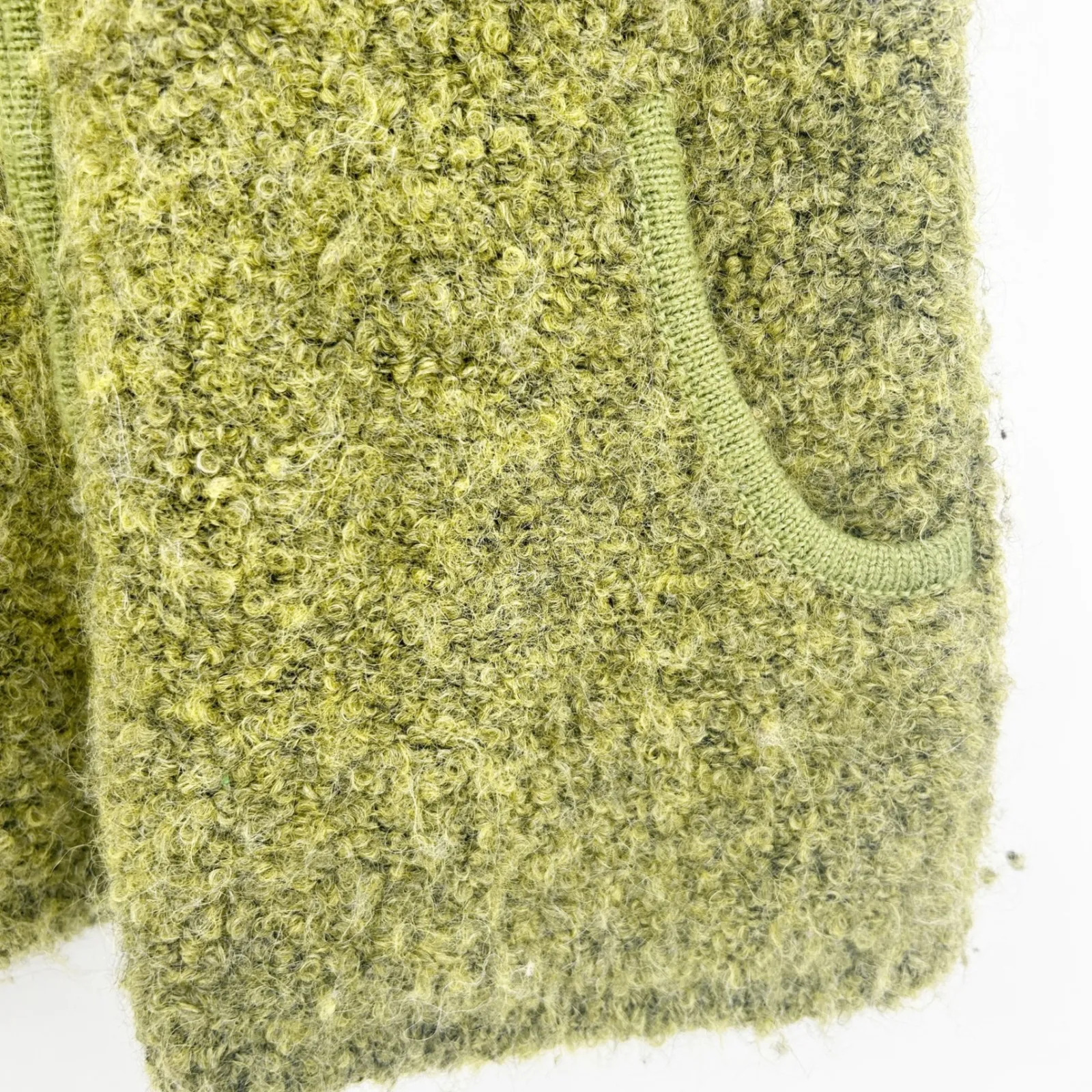 Tabask Womens Handmade In Peru Knit Alpaca Wool Blend Vest M Green Zip Pockets Size M - Image 4