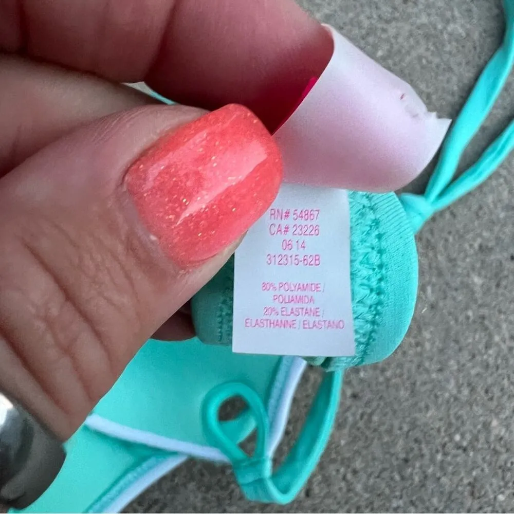 Victoria’s Secret 34B Sequin Teal Purple Mermaid Pushup Bikini Top - Image 6