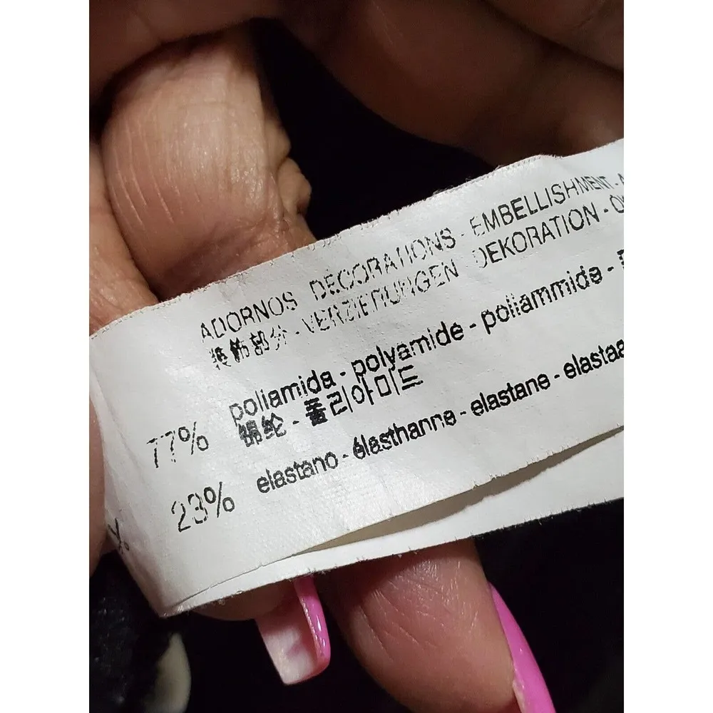 Zara Women's Beige & Black Striped Polyamide Round Neck Long Sleeve Shirt XL - Image 9