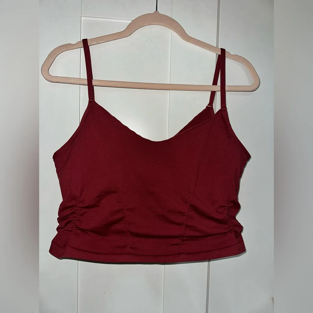 NWOT Free People Good Karma Ruched Crop Tank - Sour Cherry - Image 8