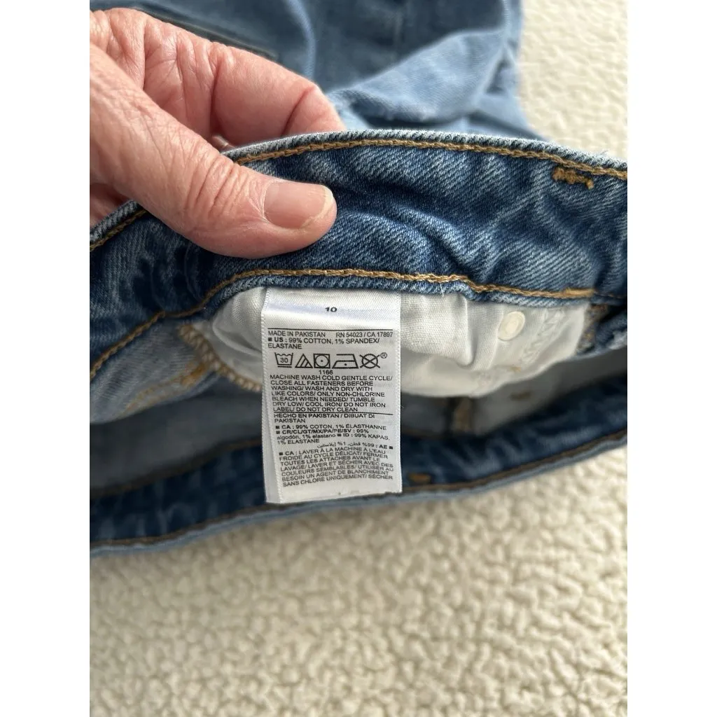 Old Navy Womens High Rise Curvy O.G. Straight Denim Cotton Blend Blue Jeans 10 - Image 6