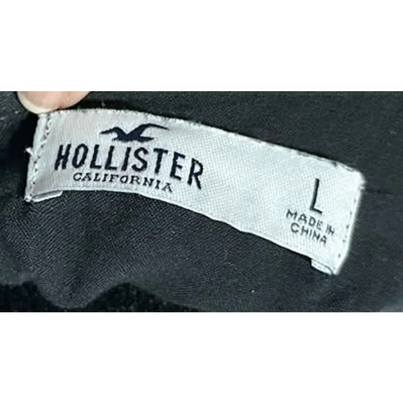 Hollister Black Lace Long Sleeve Dress Elastic‎ Waist Size L - Image 4