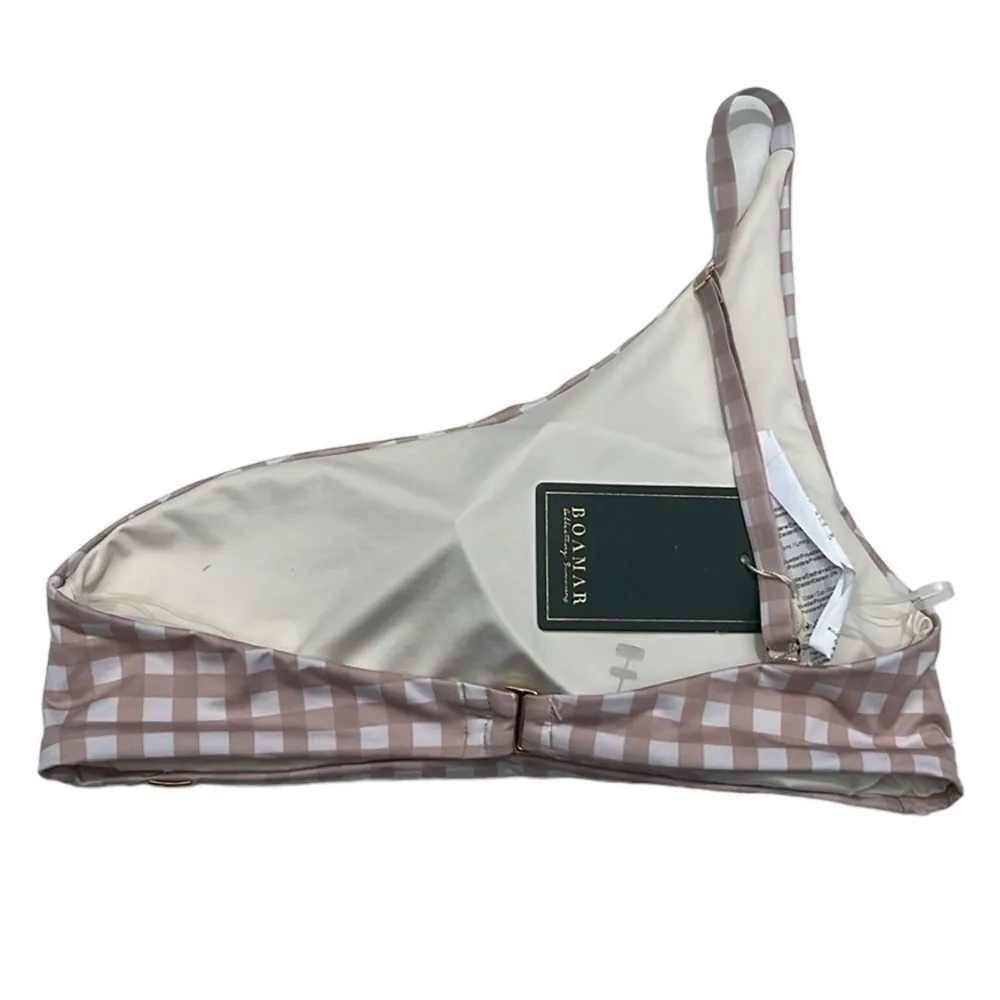 Antrhopologie Boamar Swim NWT Reversible One Shoulder Gingham Bikini Top Size M - Image 7