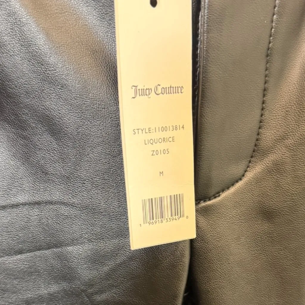 Juicy Couture Faux Leather Zip Pocket Pants – Liquorice – Size M – NWT - Image 3