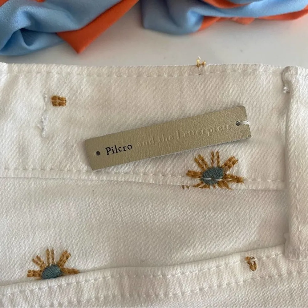 Anthropologie Pilcro and the letterpress starburst embroidered denim shorts - Image 5