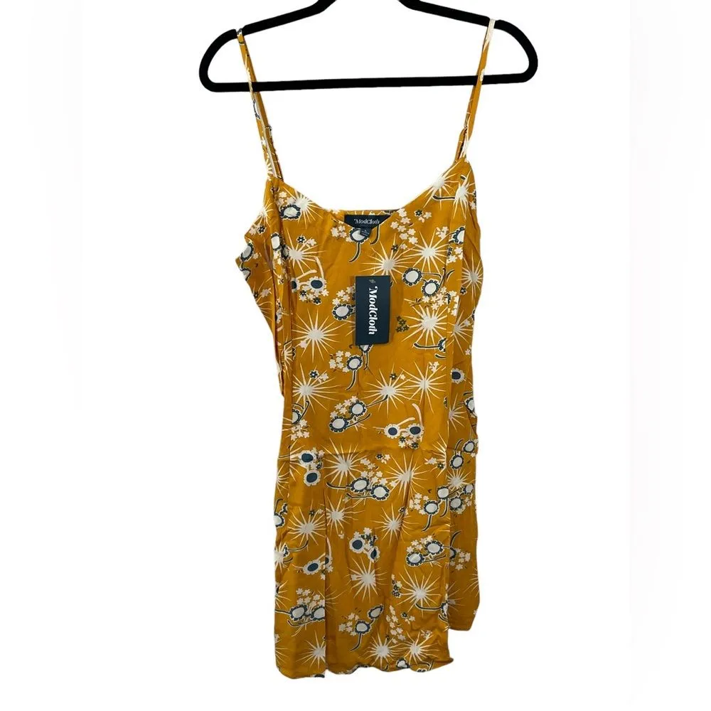 NWT‎ ModCloth On Cloud Nineties Yellow Printed Shift Mini Dress Size LARGE - Image 4