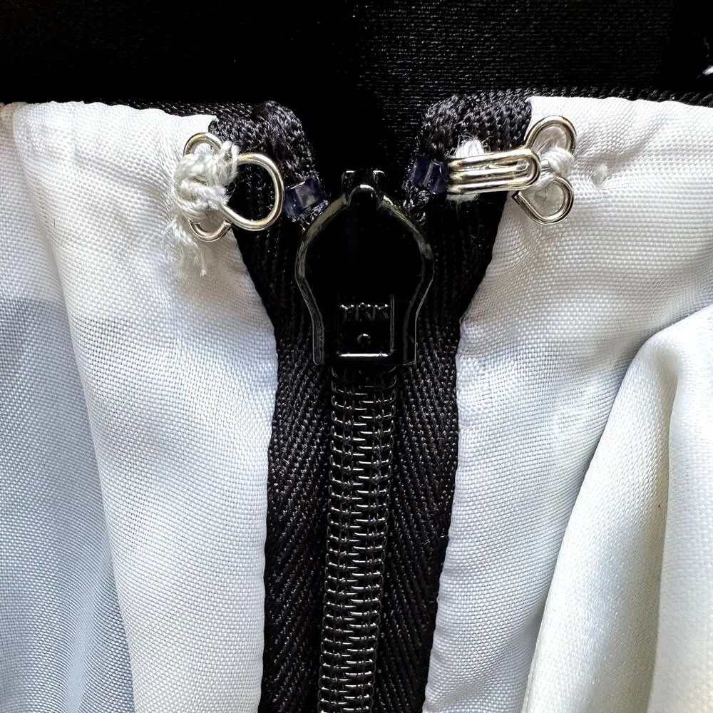 Jessica McClintock Gunne Sax Prom Dress Mini Crisscross Colorblock Black White 9 - Image 3