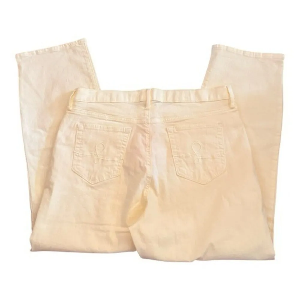 LILLY PULITZER South Ocean Jeans High Rise Cropped Lemon Meringue Size 14 NEW - Image 5