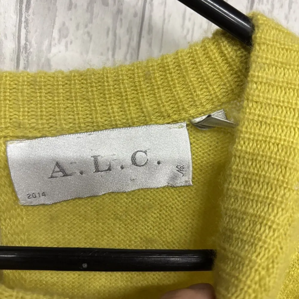 Womens Size L A.L.C. Lightweight Wool Cashmere Sweater Cut Out Detail On Back - Image 2