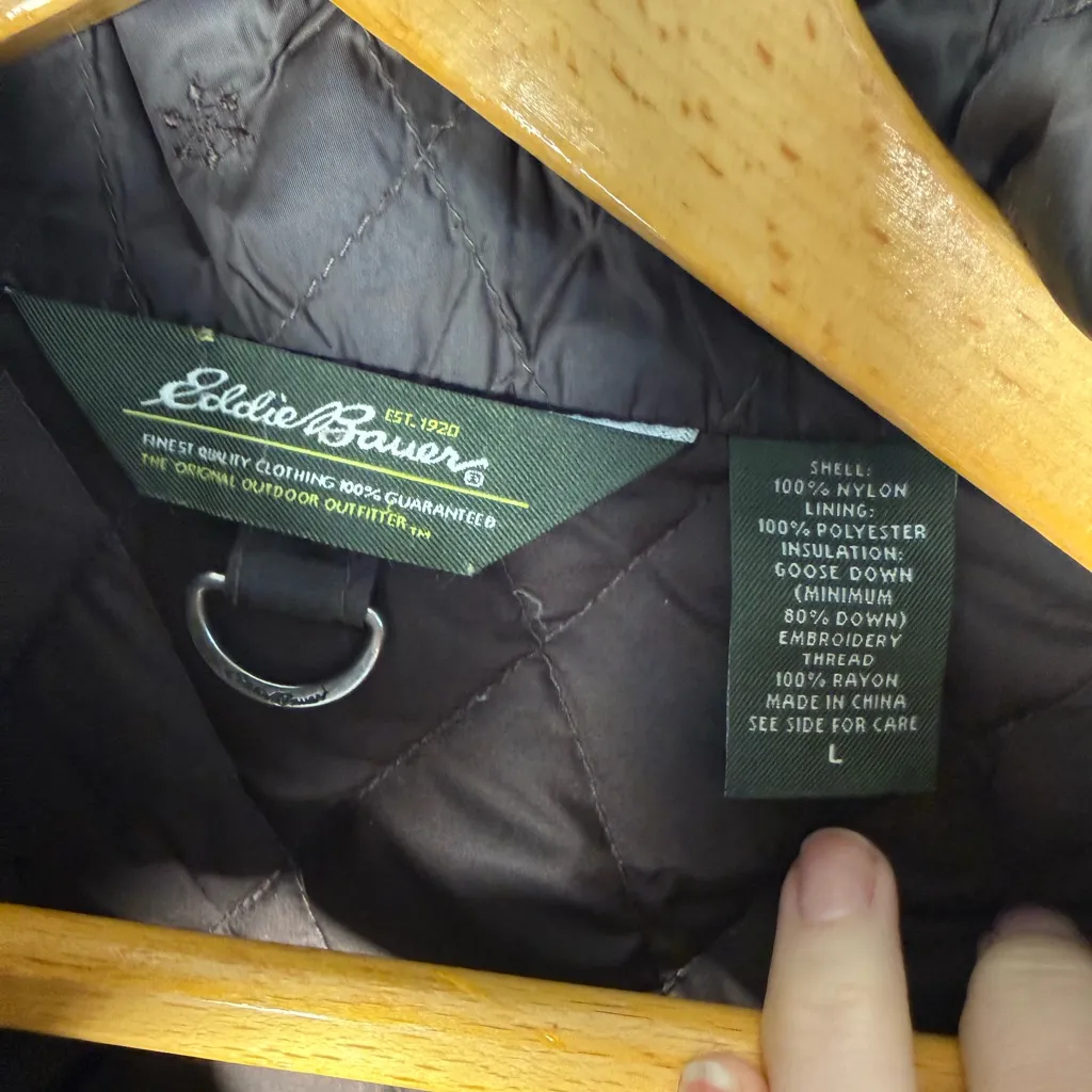 Eddie Bauer Brown Quilted Down 650 Button Down Vest | L - Image 2