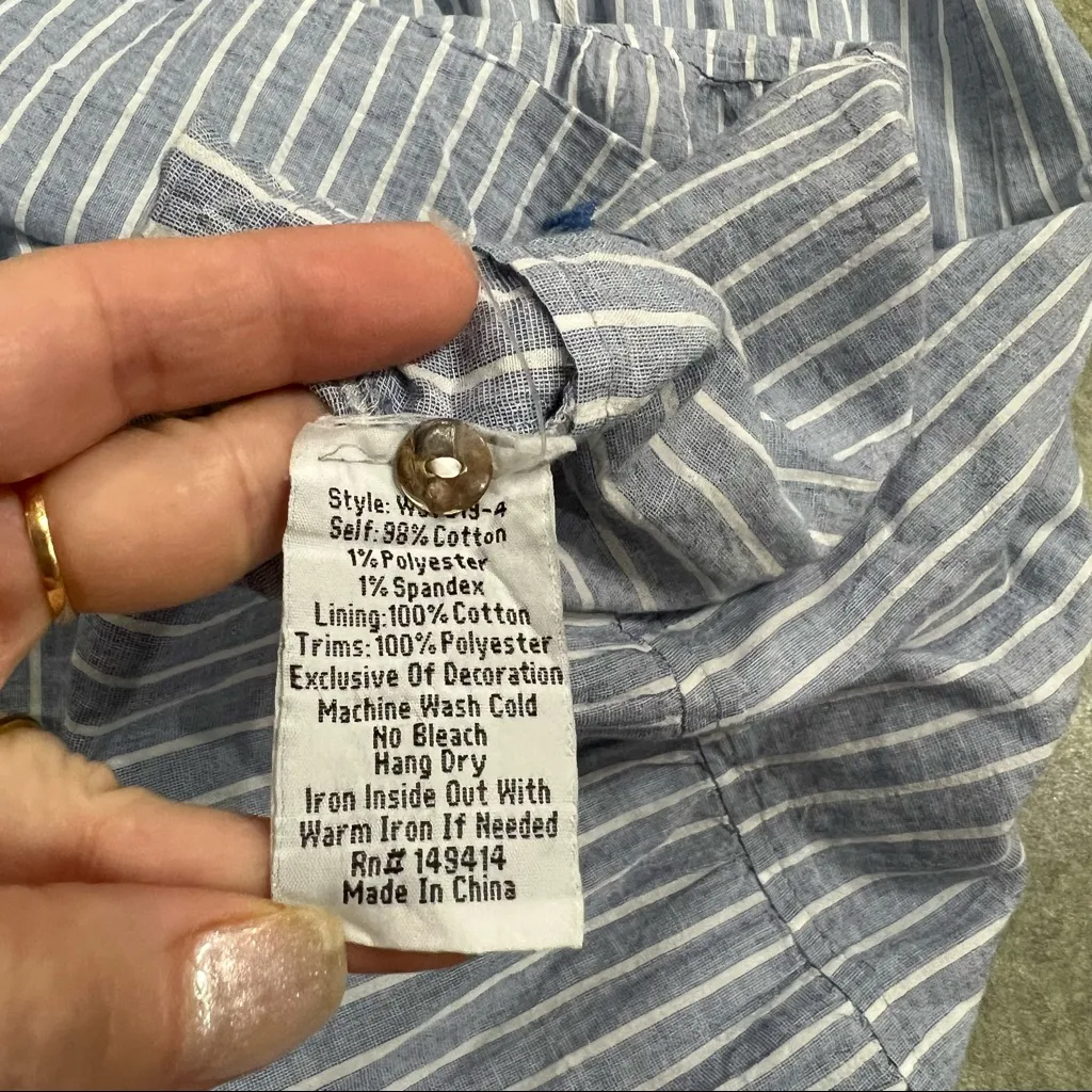 Johnny Was Workshop Tunic Dress Azure Effortless Boho Stripe Embroidered Size S - Image 6