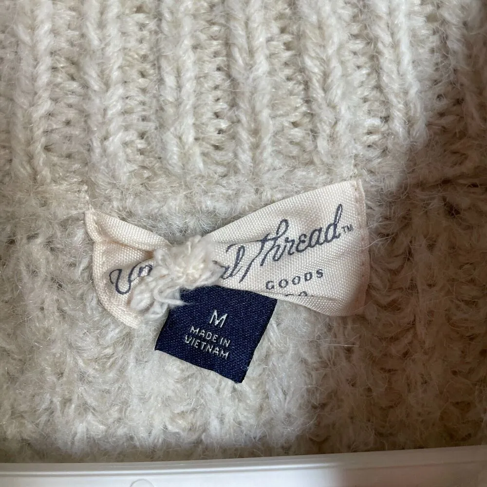 Universal Thread Good Size M Cream Long Sleeve Fuzzy Soft Sweater Womens - Image 2
