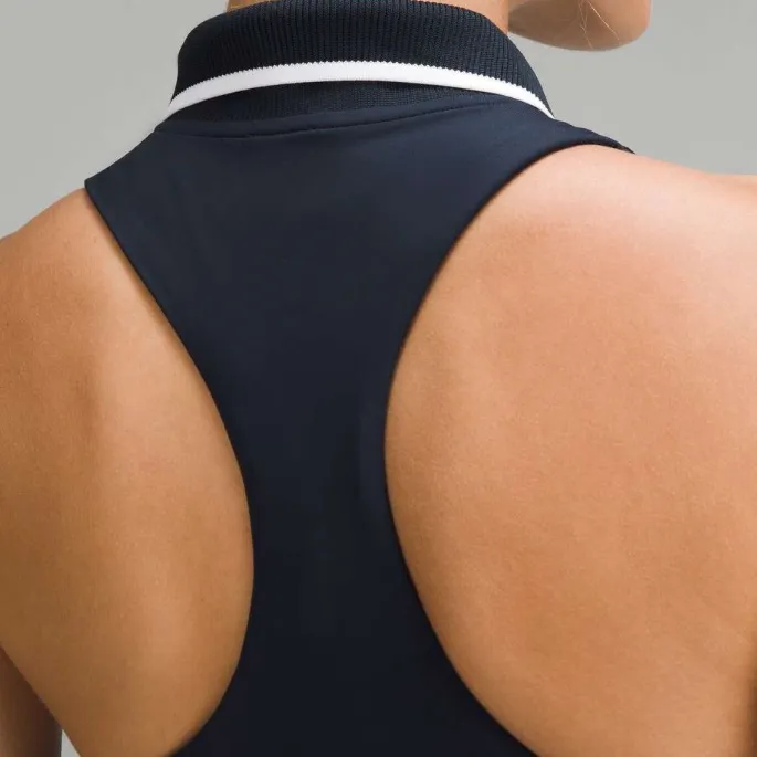 Lululemon dress Lightweight Sleeveless Polo Tennis True Navy White 2 - Image 3