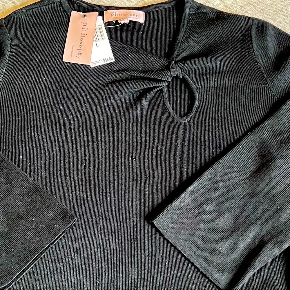 PHILOSOPHY black sweater size large - Image 3
